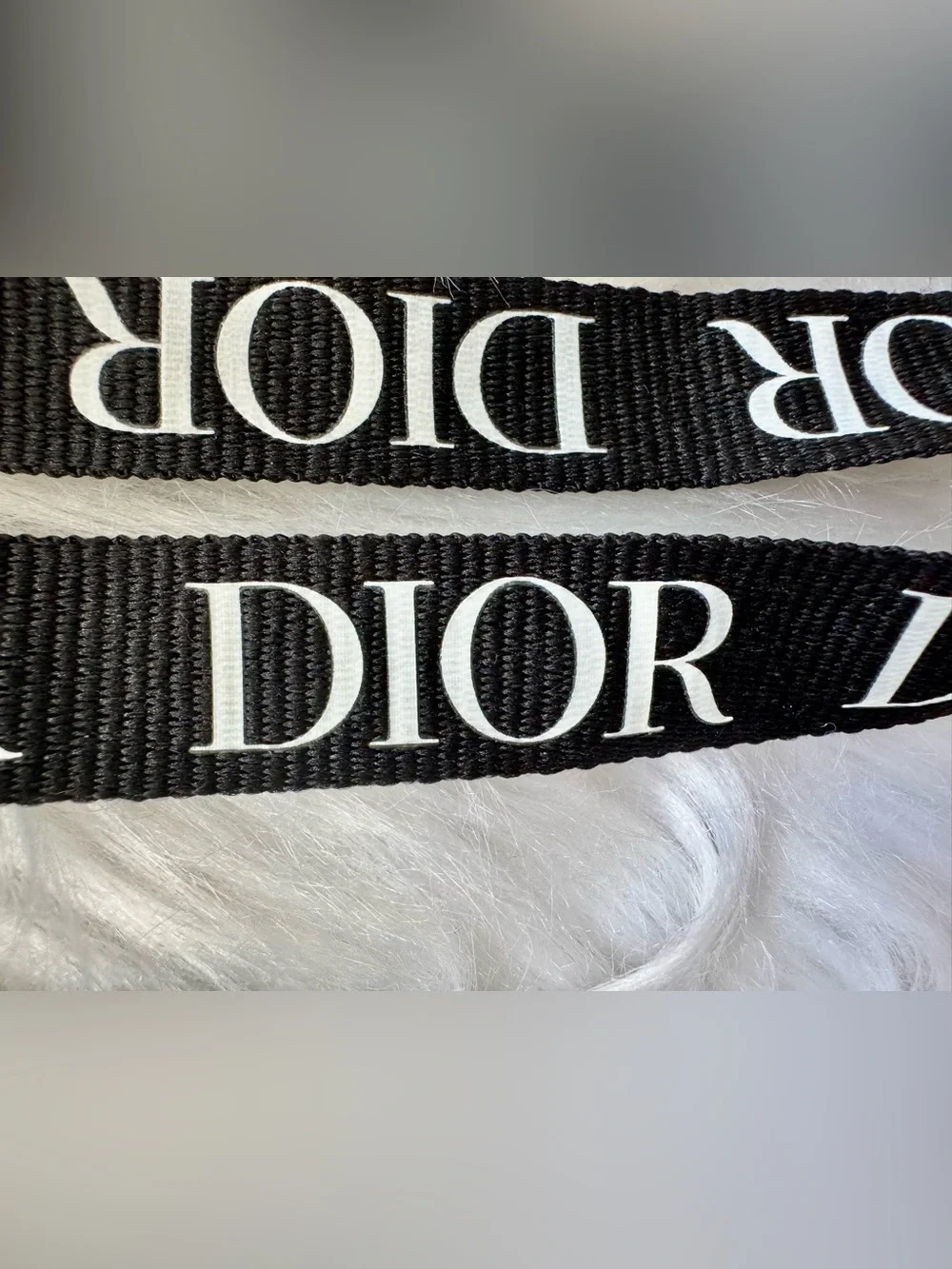 Dior beauty Black and White Logo lanyard